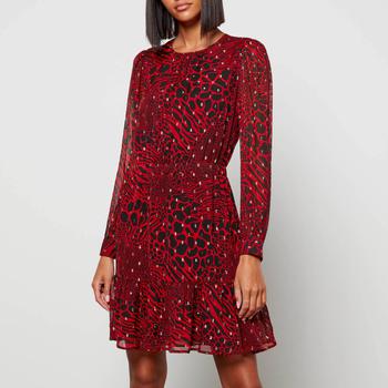 推荐MICHAEL Michael Kors Women's Patchwork Animal Mini Dress - Crimson商品