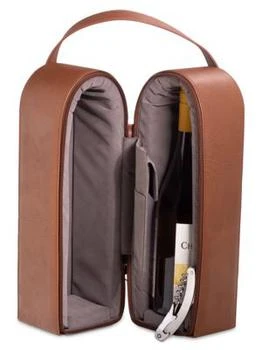 推荐Leather Wine Bottle Carrier Caddy Travel Bag & Tool Set商品