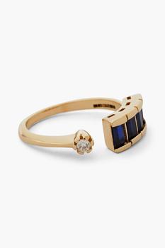 商品24-karat gold-plated, crystal and stone ring图片