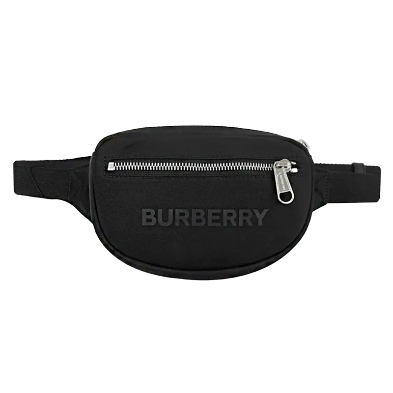 Burberry | BURBERRY/博柏利 现货 男士黑色前口袋拉链开合迷你尼龙腰包80528871,商家VPF,价格¥932