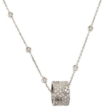 商品Gucci Icon Stardust Diamond 18K White Gold Pendant Necklace图片