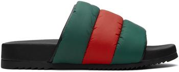 Gucci | Black Padded Web Slide Sandals商品图片,独家减免邮费