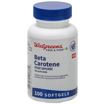Walgreens Free & Pure | Beta Carotene (Vitamin A) Supplement 7500 mcg Softgels (100 days),商家Walgreens,价格¥59