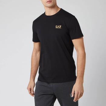 推荐EA7 Men's Core Identity T-Shirt - Black/Gold商品