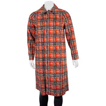 burberry大衣, Burberry | Scribble Check Cotton Car Coat In Bright Military Red商品图片 7折