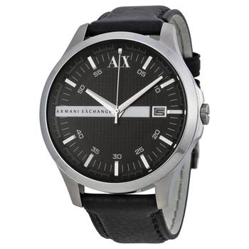 Armani Exchange | Armani AX Exchange Whitman Black Dial Black Leather Mens Watch AX2101商品图片,5.3折