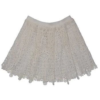 推荐Girls White Juliana Pleated Cutout Lace Skirt商品
