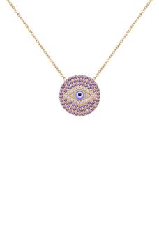 Gabi Rielle怎么样, Gabi Rielle | 14K Gold Plated Sterling Silver & CZ Evil Eye Necklace商品图片 4.7折
