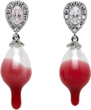 商品Ottolinger | Silver & Pink Pearl Drop Earrings,商家SSENSE,价格¥2023图片