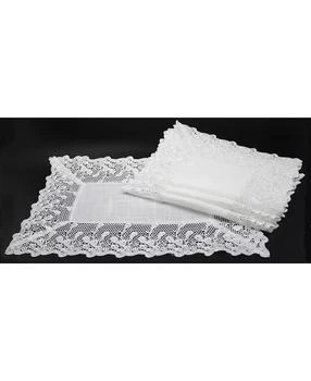 Manor Luxe | Garden Trellece Lace Trim Placemats - Set of 4,商家Macy's,价格¥383