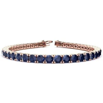 SSELECTS | 13 3/4 Carat Sapphire Tennis Bracelet In 14 Karat Rose Gold, 7 1/2 Inches,商家Premium Outlets,价格¥31020