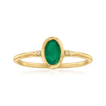 商品Ross-Simons Emerald Ring in 14kt Yellow Gold图片