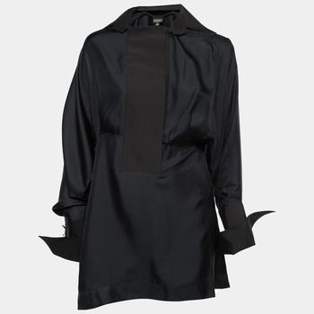 推荐Gianfranco Ferre Vintage Black Silk Collared Tunic M商品