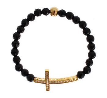 Nialaya | Nialaya Agate Stone Gold CZ Cross 925 Silver Bracelet,商家SEYMAYKA,价格¥1140