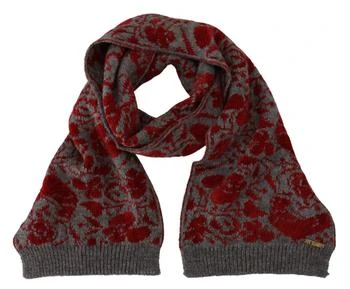GF Ferre | GF Ferre Red Grey Knitted Wrap Warmer s Shawl Scarf,商家SEYMAYKA,价格¥1202