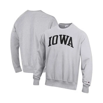 CHAMPION | Men's Heathered Gray Iowa Hawkeyes Arch Reverse Weave Pullover Sweatshirt 独家减免邮费