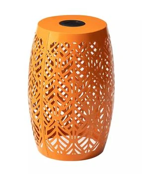 Glitzhome | Multi-Functional Orange Iron Leaf Pattern Solar Powered Garden Stools or Planter Stand,商家Macy's,价格¥606