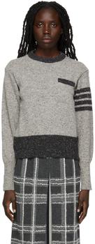 推荐Grey 4-Bar Stripe Sweater商品