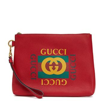 商品Gucci | GUCCI 男士红色字母logo小牛皮手拿包 572770-1DQAT-6466,商家Beyond Chinalux,价格¥7361图片