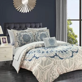Chic Home Design | Amina 6 Piece Reversible Comforter Set Large Scale Boho Inspired Medallion Paisley Print Design Bed In A Bag TWIN,商家Verishop,价格¥912