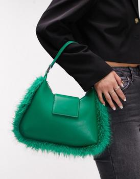 topshop包女包, Topshop | Topshop shantae fur bag in green商品图片 