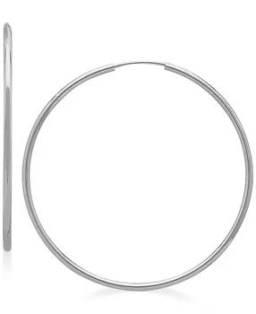 Macy's | Polished Continuous Hoop Earrings in 14k White Gold,商家Macy's,价格¥671