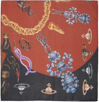 Vivienne Westwood | Black & Red Heart Of Jewels Scarf 3.9折, 独家减免邮费