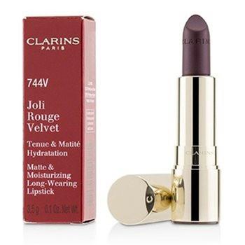 娇韵诗口红, Clarins | Clarins 218940 0.1 oz Joli Rouge Velvet Matte & Moisturizing Long Wearing Lipstick, No.744V Plum商品图片 9.5折