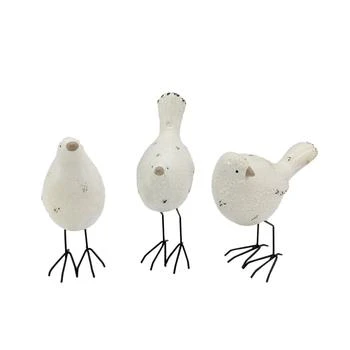 Homezia | Set of Three White and Black Polyresin and Metal Bird Sculptures,商家Premium Outlets,价格¥384