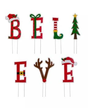 Glitzhome | Believe Yard Stake or Wall Decor, Set of 7,商家Macy's,价格¥382