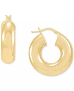 Italian Silver | Polished Tube Hoop Small Huggie Hoop Earrings in 18k Gold-Plated Sterling Silver, 1",商家Macy's,价格¥3552