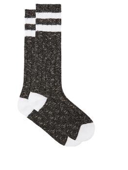 推荐Striped melange cotton-blend socks商品