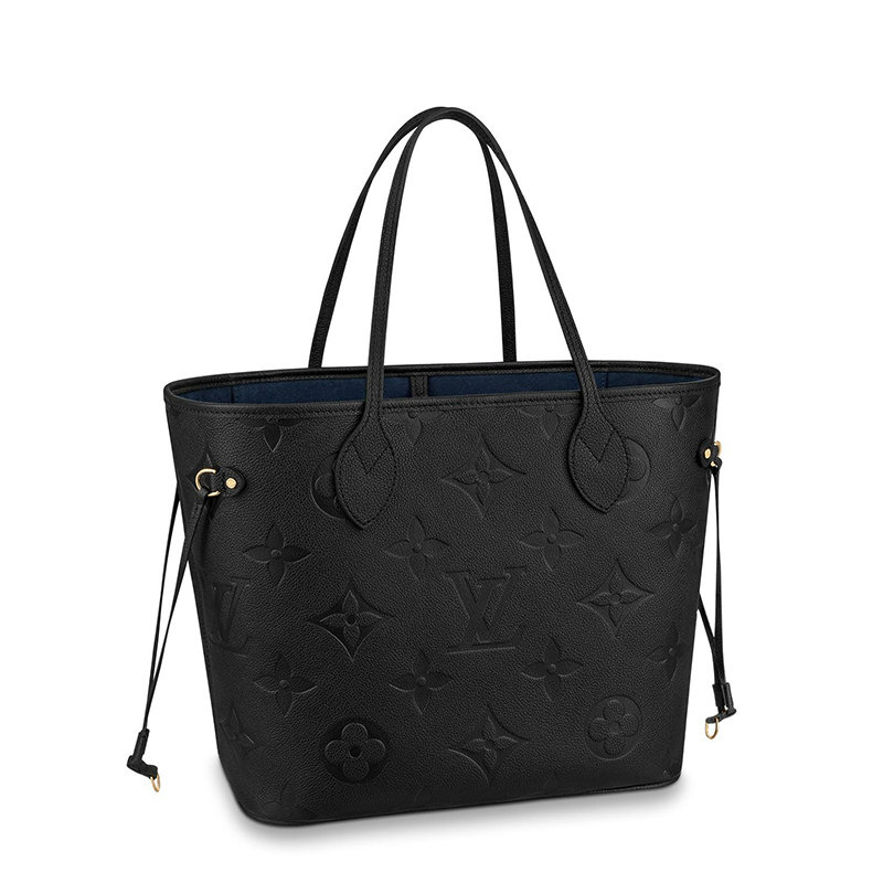 Louis Vuitton | 预售十天 Louis Vuitton/路易威登 22春夏新款NEVERFULL系列 女士中号黑色老花压纹牛皮金扣配可拆卸小袋单肩斜跨手提托特包M45685商品图片,7.2折, 包邮包税