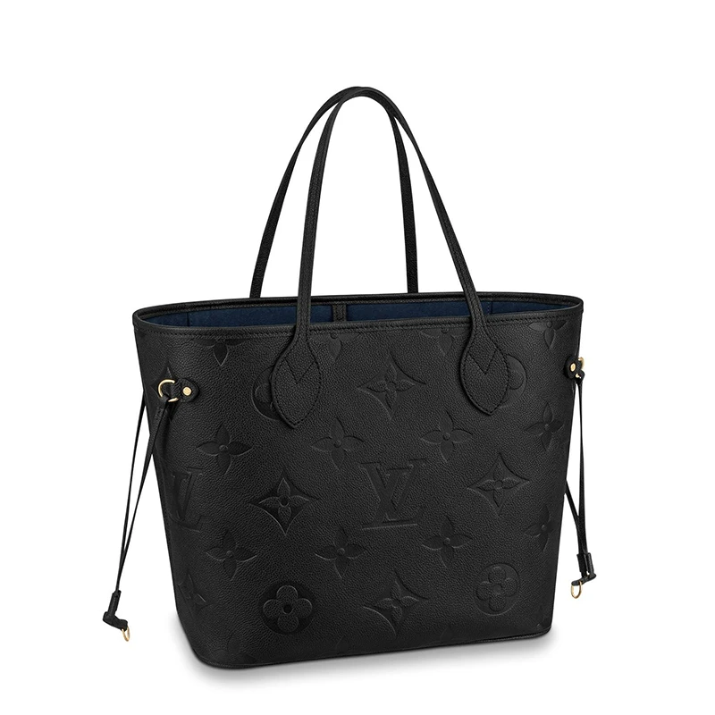 Louis Vuitton | 预售十天 Louis Vuitton/路易威登 22春夏新款NEVERFULL系列 女士中号黑色老花压纹牛皮金扣配可拆卸小袋单肩斜跨手提托特包M45685 7.2折, 包邮包税