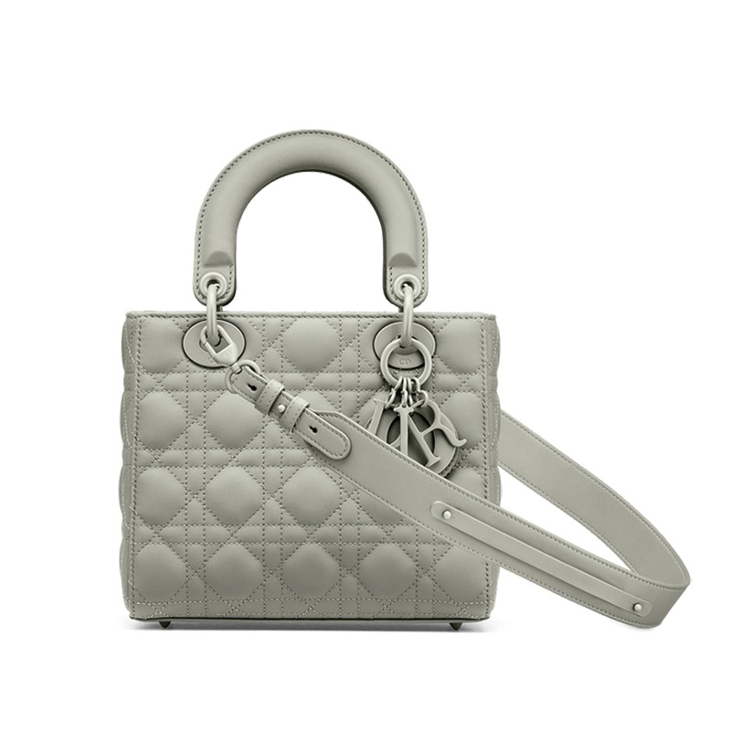 迪奥经典款, Dior | DIOR/迪奥 20秋冬款LADY DIOR系列MY ABCDIOR 女士灰色哑光小牛皮单肩手提戴妃包 （勋章款）商品图片 7.9折×额外9.5折, 包邮包税, 额外九五折