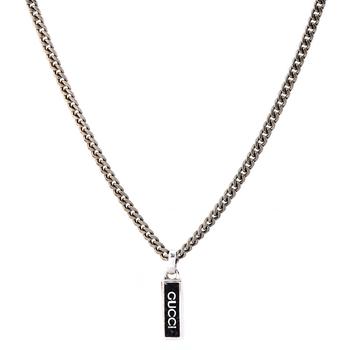 Gucci | GUCCI Black Enamel Pendant in sterling silver商品图片,8.7折