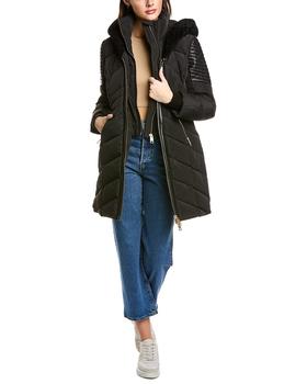 推荐NB Series by Nicole Benisti Cortina Leather-Trim Quilted Down Coat商品