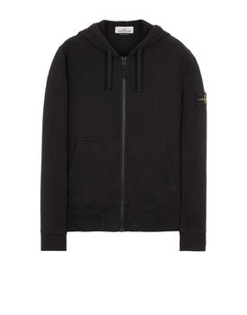 推荐Stone Island 64220 Hooded Zip Through Sweatshirt Black商品