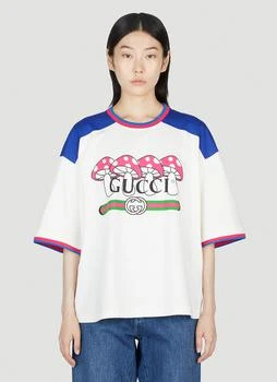 Gucci | Mushroom Print T-Shirt 6.4折