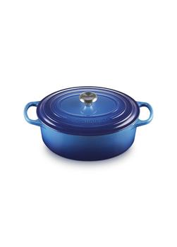 商品Le Creuset | Signature cast iron oval casserole 25cm azure,商家Harvey Nichols,价格¥2163图片