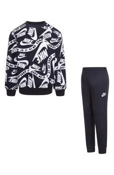 NIKE | Kids' Club Allover Print Sweatshirt & Joggers Set,商家Nordstrom Rack,价格¥219