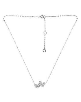 推荐Pavé Double Butterfly Pendant Necklace in Sterling Silver, 15.5"-17.5" - 100% Exclusive商品
