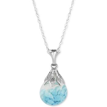 商品Turquoise Flake Bulb 18" Pendant Necklace in Sterling Silver,商家Macy's,价格¥716图片
