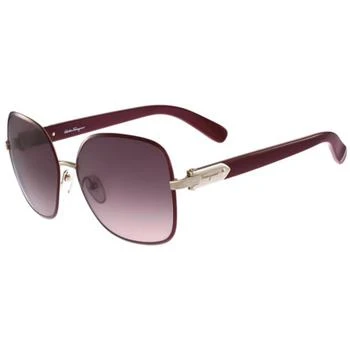 推荐Salvatore Ferragamo Women's Sunglasses - Bordeaux Gradient Lens Metal | SF150S 728商品