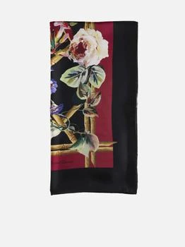 推荐Rose print silk scarf商品