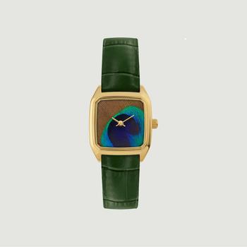 推荐Prima Peacock Leather Watch Cuir croco vert - or LAPS商品