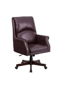 Flash Furniture | High Back Pillow Back Burgundy Leather Executive Swivel Office Chair,商家Belk,价格¥5075