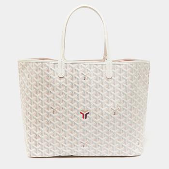 Goyard | Goyard White/Pink Goyardine Coated Canvas and Leather Saint Louise Claire Voie PM Tote商品图片,7.2折