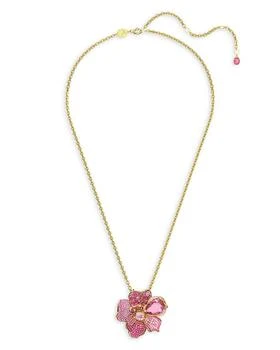 Swarovski | Florere Pink Crystal Flower Convertible Pin & Pendant Necklace in Gold Tone, 21.66",商家Bloomingdale's,价格¥3569