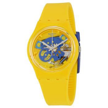 Swatch | Poussin Skeleton Dial Yellow Silicone Ladies Watch GJ136商品图片,7折